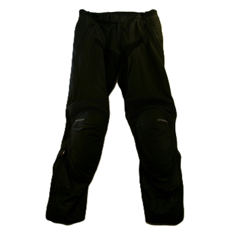 Triumph Mens 34/44 Leather Motorcycle Pants Black Armored Biker Racing Trousers